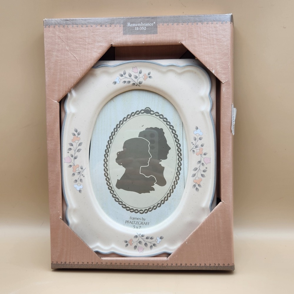 Pfaltzgraff VTG Remembrance 5x7 Photo Picture Frame Country Floral Cottage NOS